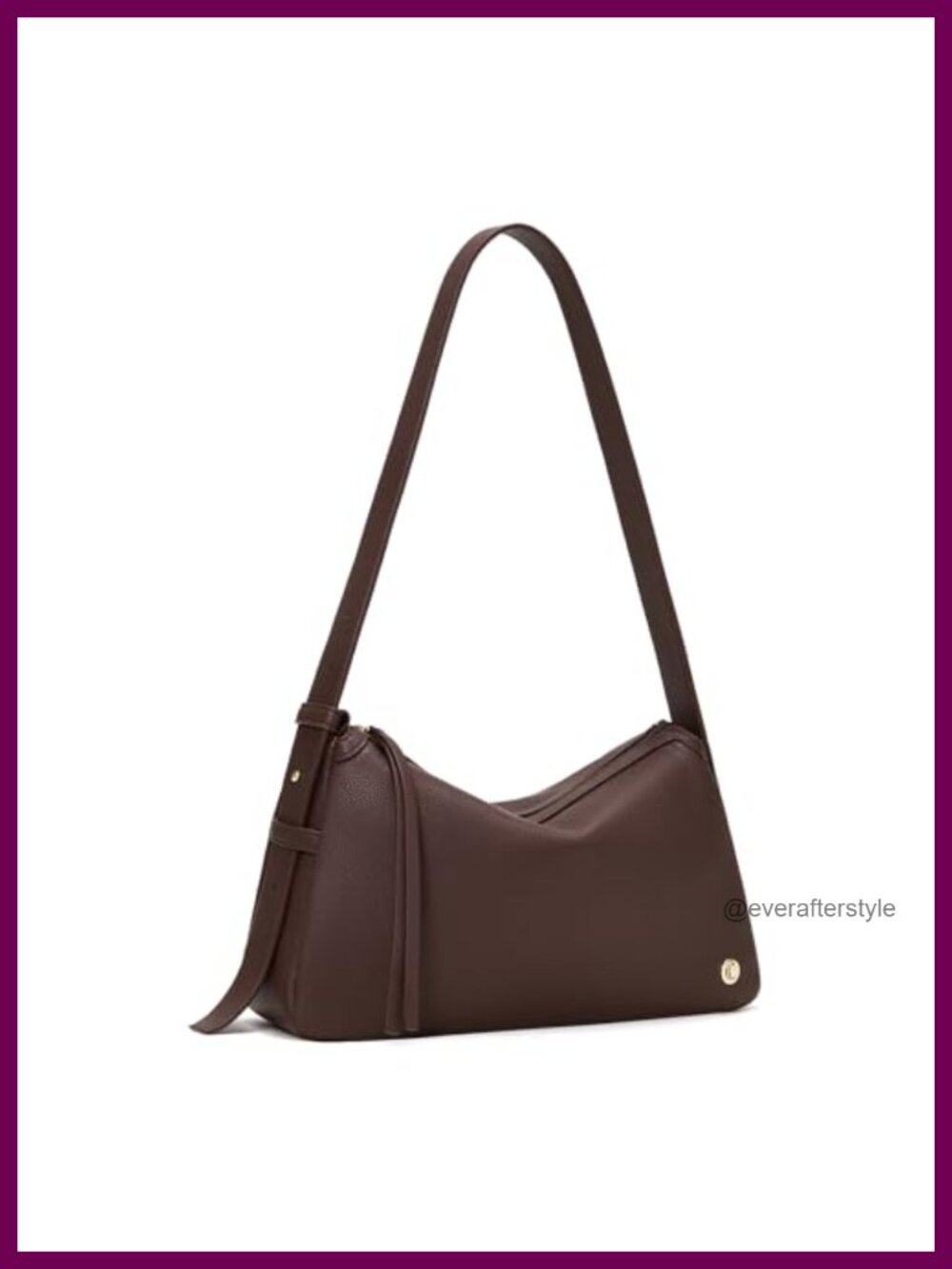 Pebbled Vegan Leather Hobo Shoulder Bag Slouchy Adjustable Strap